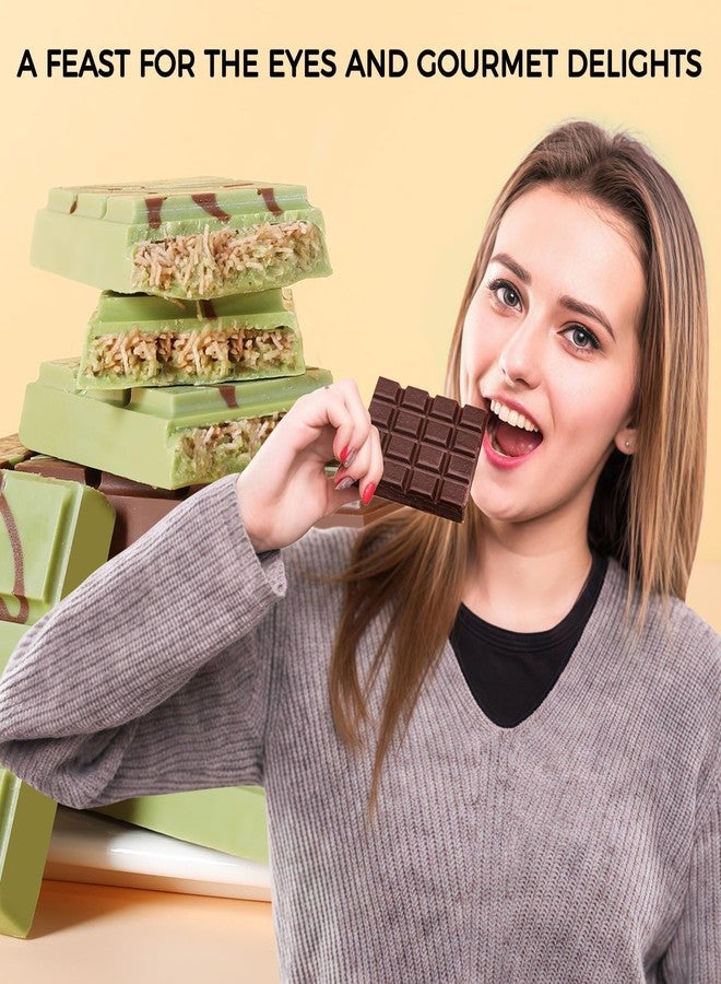 Fimary Chocolate Bar Mold - Non-Stick Silicone Chocolate Molds, Food Grade Dubai Deep Chocolate Bar Mold for Milk Pistachio - Set of 2 - Image 4